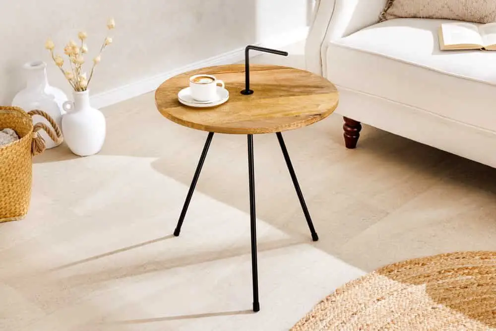 Tijdelijk Beschikbaar Bijzettafel Simply Clever 60cm Natuurlijk Mangohout met Zwarte Handgreep - 44349
