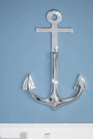 Wanddecoratie Anker 70cm 3D Zilver aluminium - 38600 Gecertificeerd