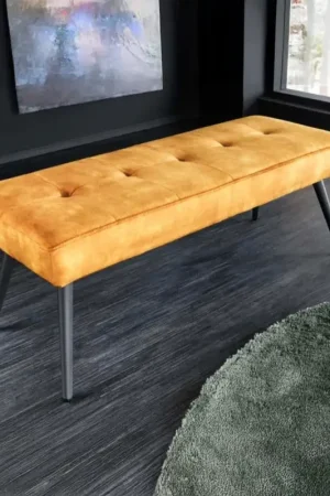 Bank Boutique 100cm Fluweel Mosterdgeel - 44424 Nieuw