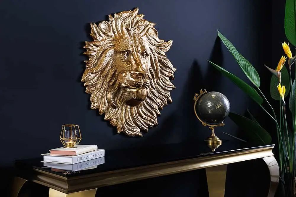 Wanddecoratie Wildlife Lion 60cm Goud - 43953 Superprijs