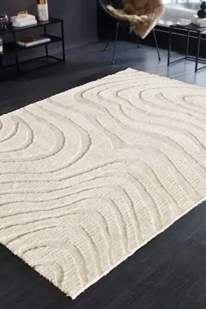 Tapijt Wave 170x240cm Crémekleurig Beige - 43129 Direct Beschikbaar