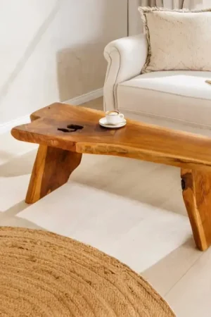 Bank Root 100cm Teak Naturel Bruin - 44706 Gecertificeerd