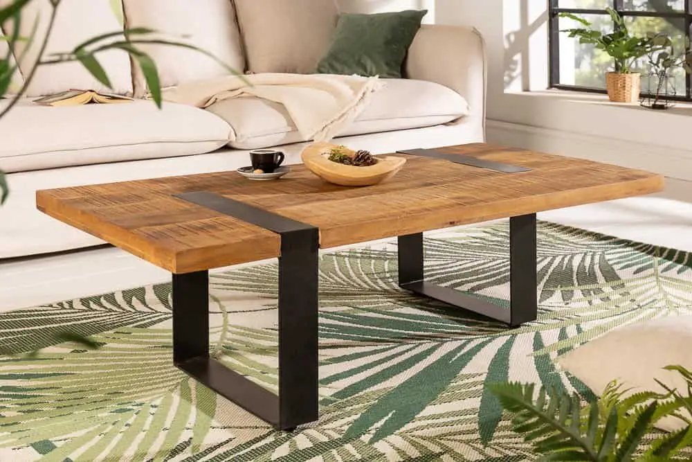 Salontafel Iron Craft 100cm Mangohout 45mm - 44183 Op = Op