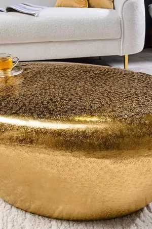Salontafel Stone 75cm Hamerslag Effect Goud - 44852 Betrouwbaar