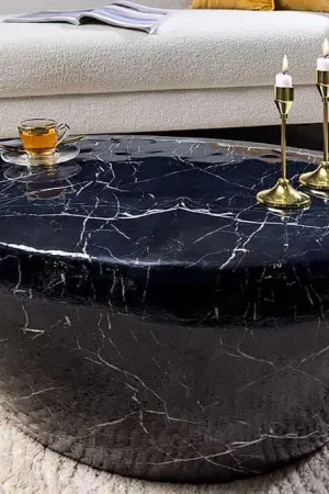 Salontafel Stone 75cm Marmerlook Zwart - 44853 Koop Vandaag