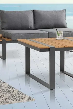 Actieprijs Tuin Bijzettafel Tampa Lounge 80cm Naturel - 40935