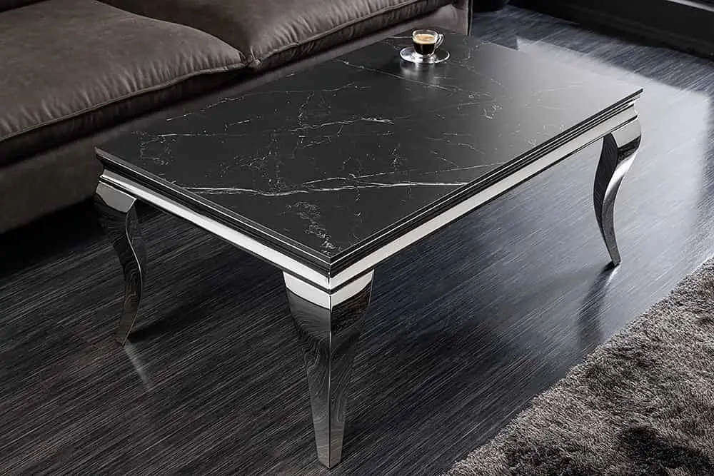 Favoriet Salontafel Modern Barock 100cm Chroom Gesinterd Steen - 44368