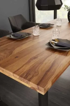 Snelle Levering Eettafel Iron Craft 160cm Naturel Sheeshamhout - 39868