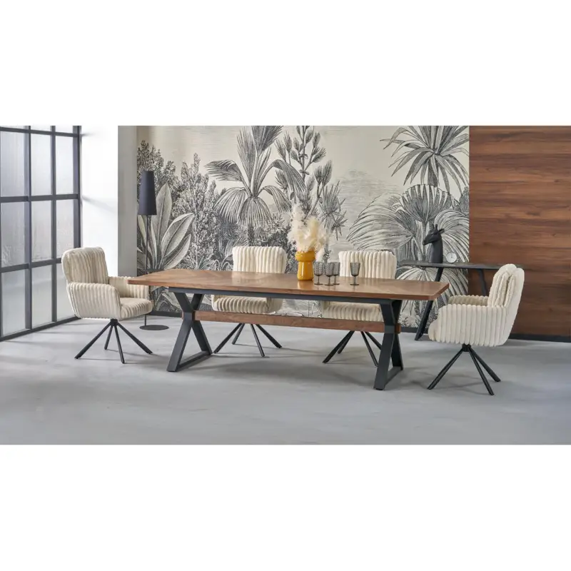 Uitschuifbare Eettafel Baron Walnoot Bruin Visgraat 200-250-350cm Rechtstreeks Van De Fabrikant